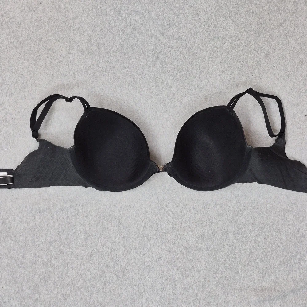 Victoria's Secret Women Bra 32DDD Black T Shirt Lined Demi Underwired Strap